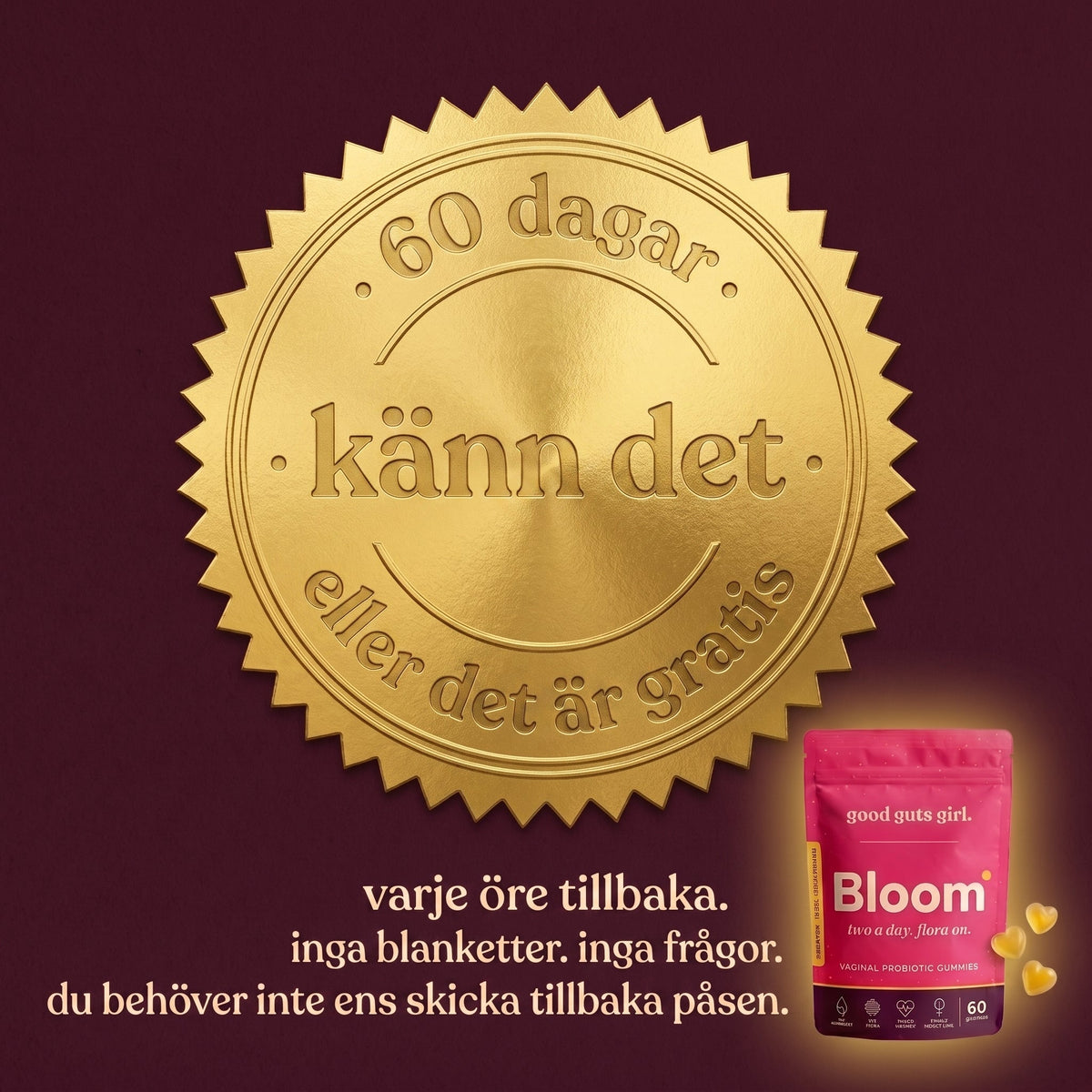 bloom påse med 60-dagarsgaranti
